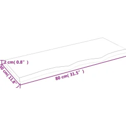 Półka 80x30x2 cm surowe vidaXL