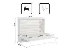 Półkotapczan Perfekt 140x200 poziomy z materacem Biały+Czarny