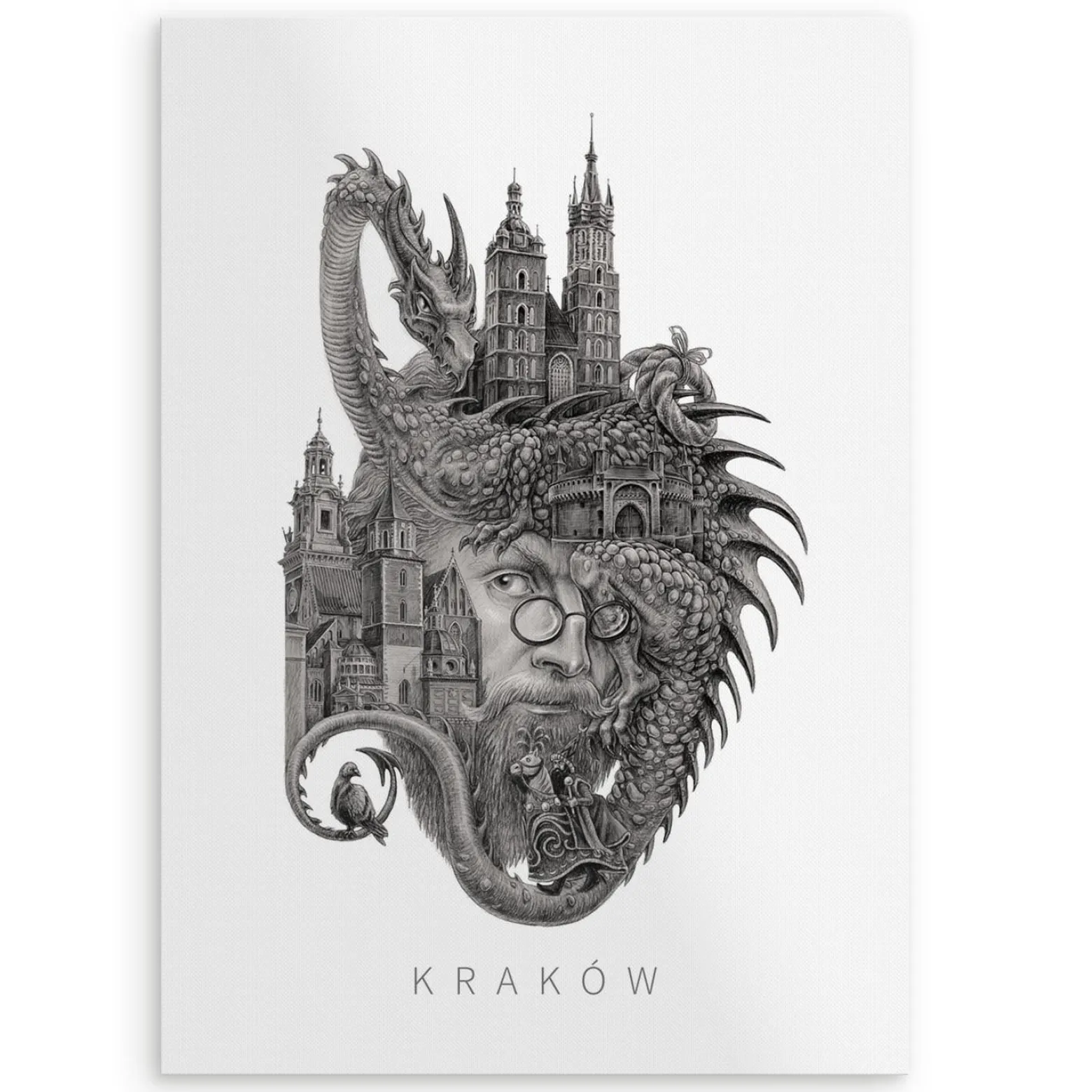 Plakat Kraków, elegancka dekoracja 20x30 cm