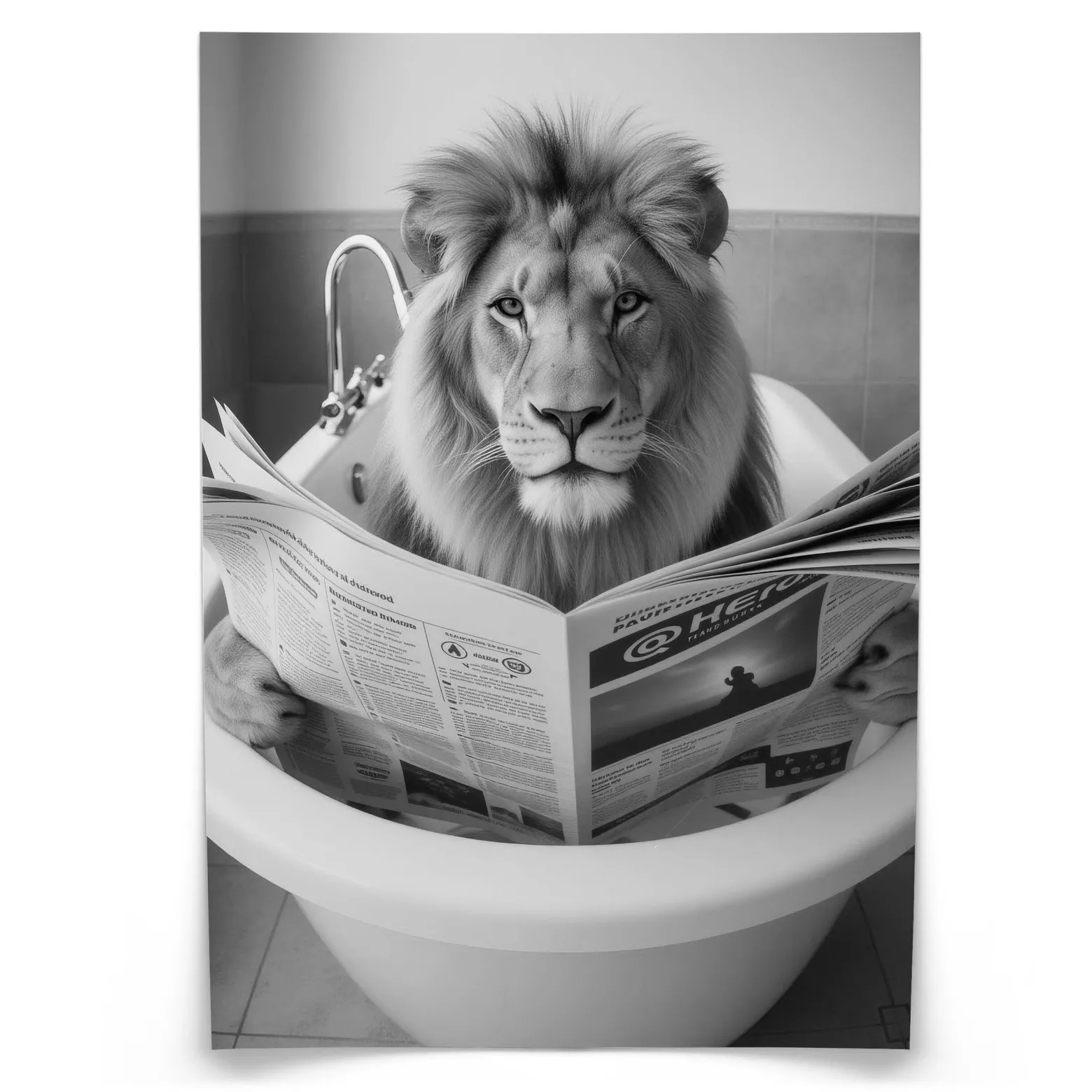 Plakat Lew we wannie 20x30cm