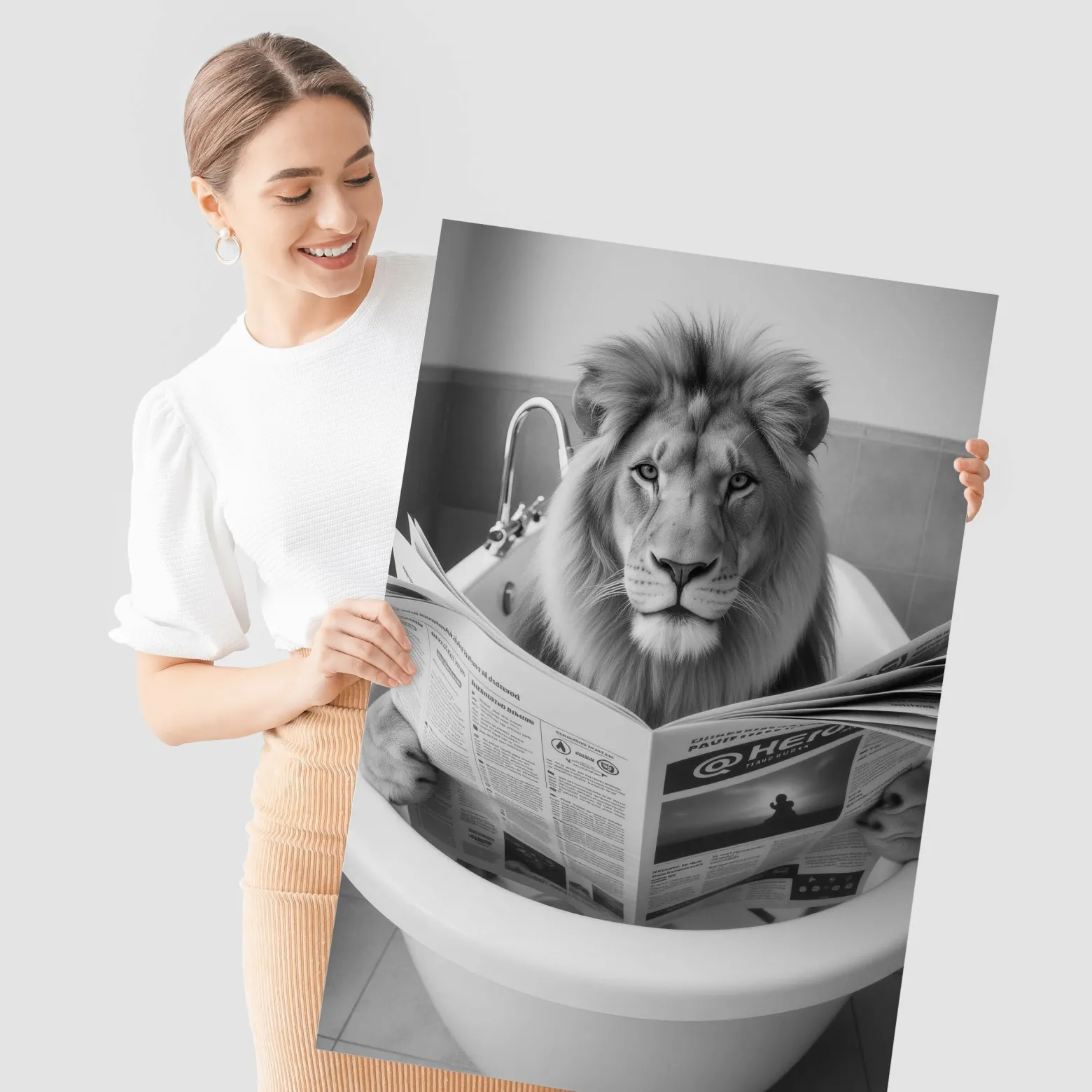 Plakat Lew we wannie 20x30cm