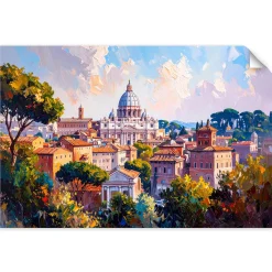 Plakat samoprzylepny do salonu sypialni Feeby biura Panorama Rzymu 30x20