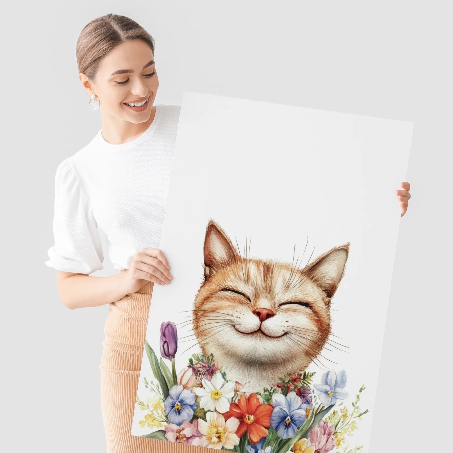 Plakaty Misie z kwiatami SET 3x A4