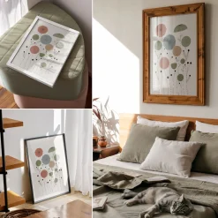 Plakaty na ścianę A4 Kwiaty geometryczne pastelowe nowoczesność