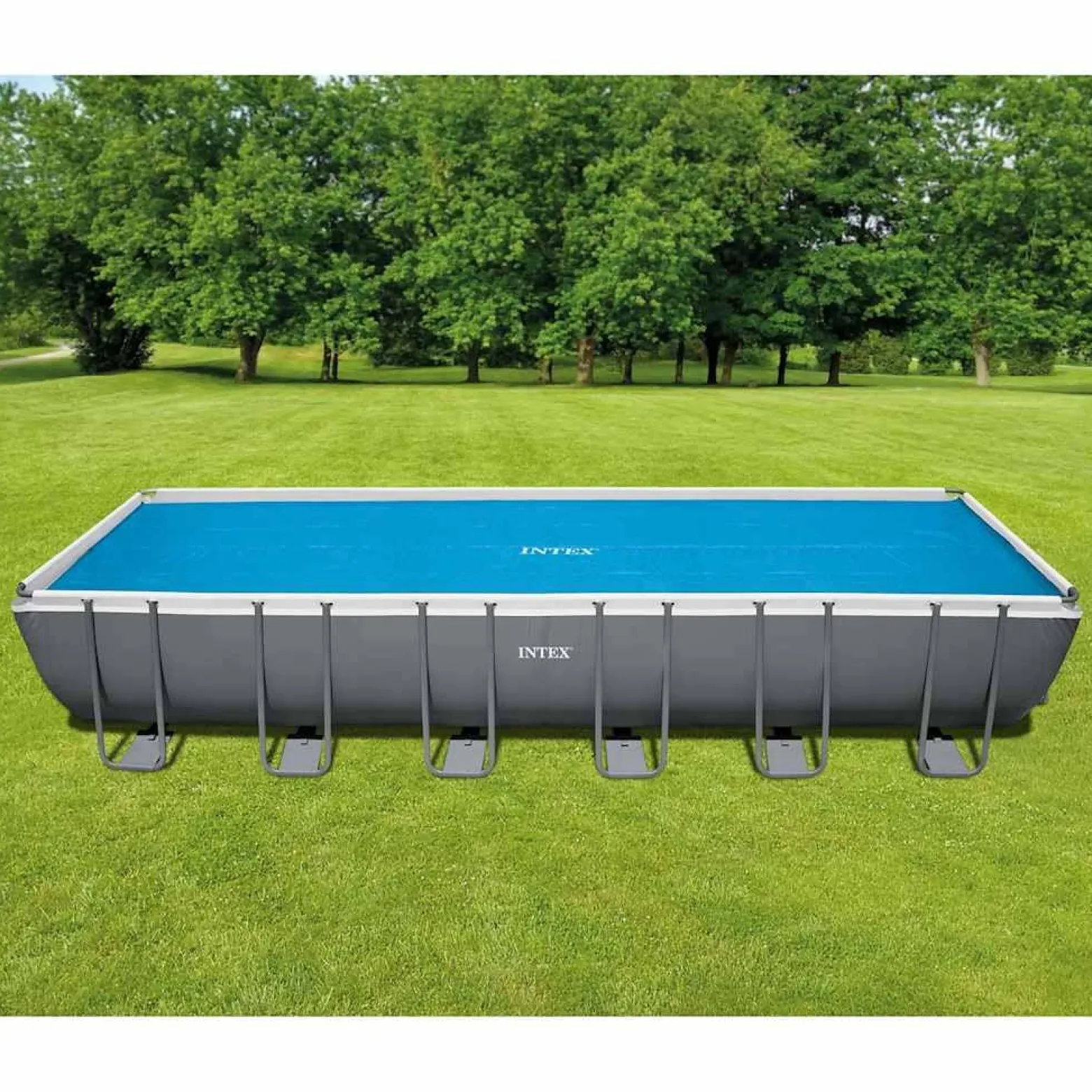 Plandeka solarna do basenu Niebieski 716 x 346 cm Polietylen INTEX