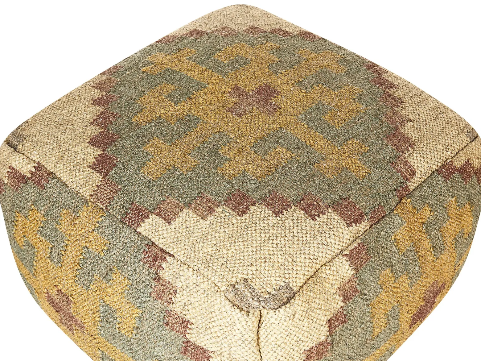 Pleciony puf orientalny wzór jutowy 50x50 cm
