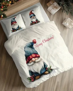 Pościel świąteczna Merry Christmas 160x200 kremowa