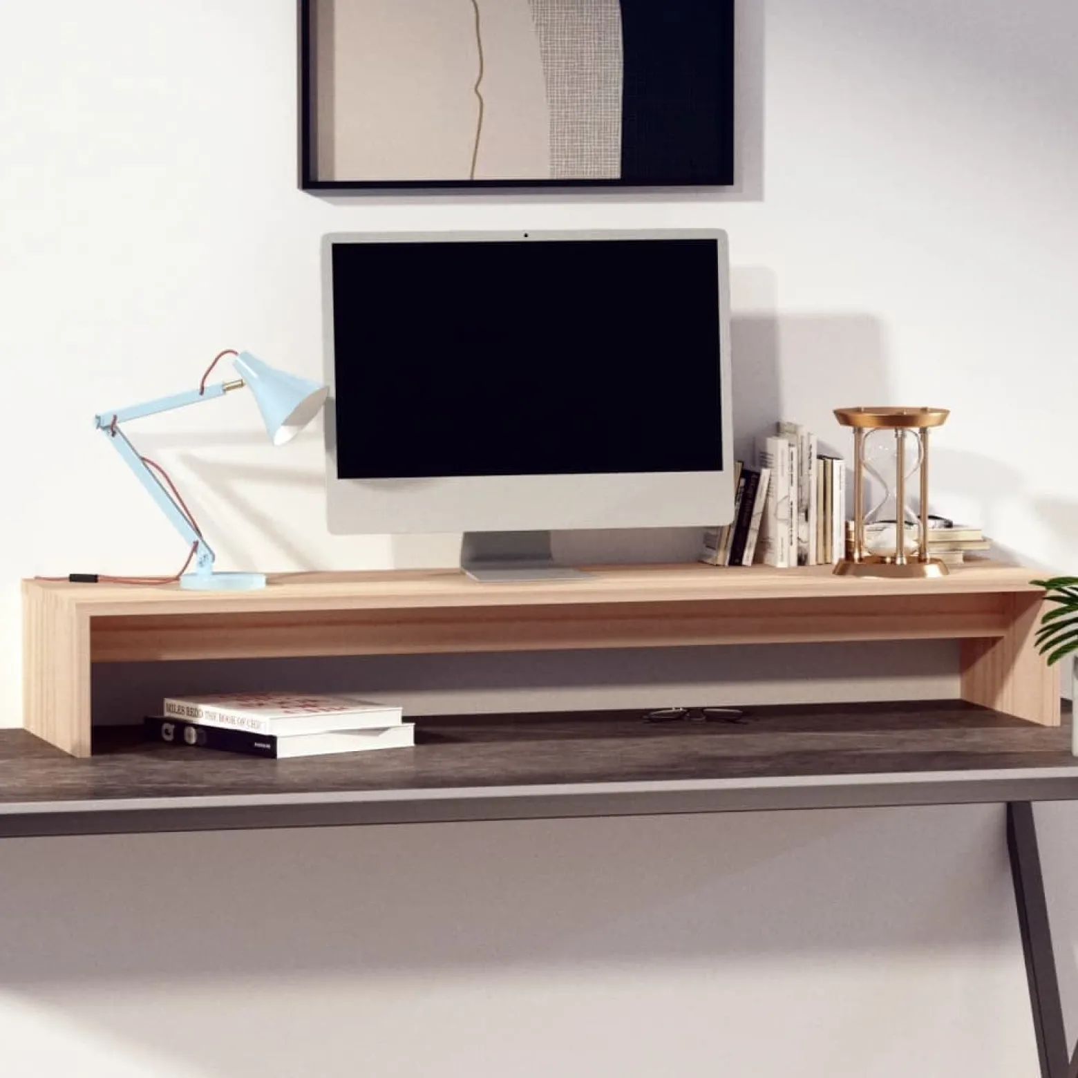 Podstawka na monitor lite drewno sosnowe 100x27x15 cm