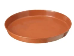 Podstawka pod doniczkę drewnopodobna 17 cm terakota okrągła