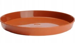 Podstawka pod doniczkę drewnopodobna 17 cm terakota okrągła