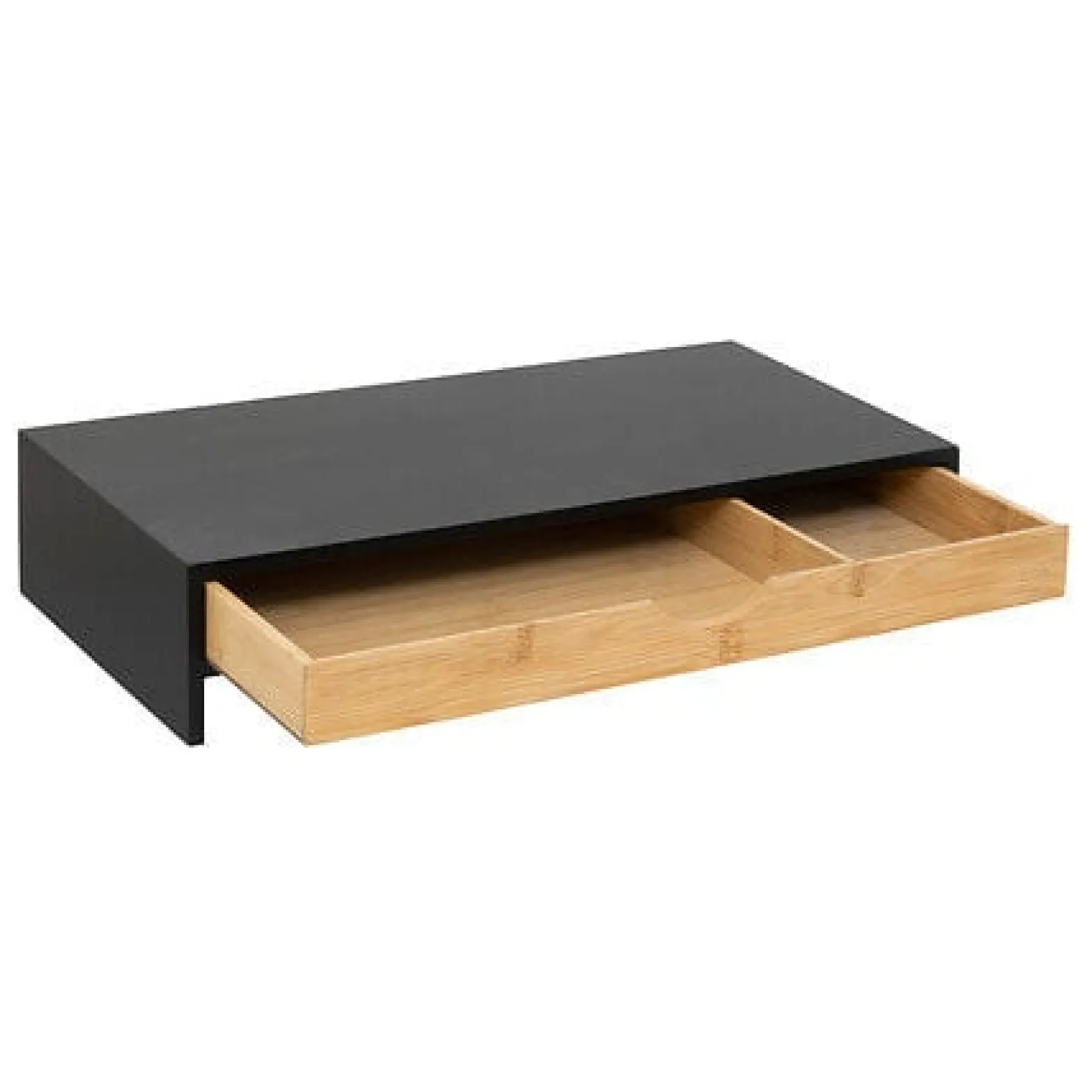 PODSTAWKA POD MONITOR Blackbamboo z szufladą BAMBUS i MDF