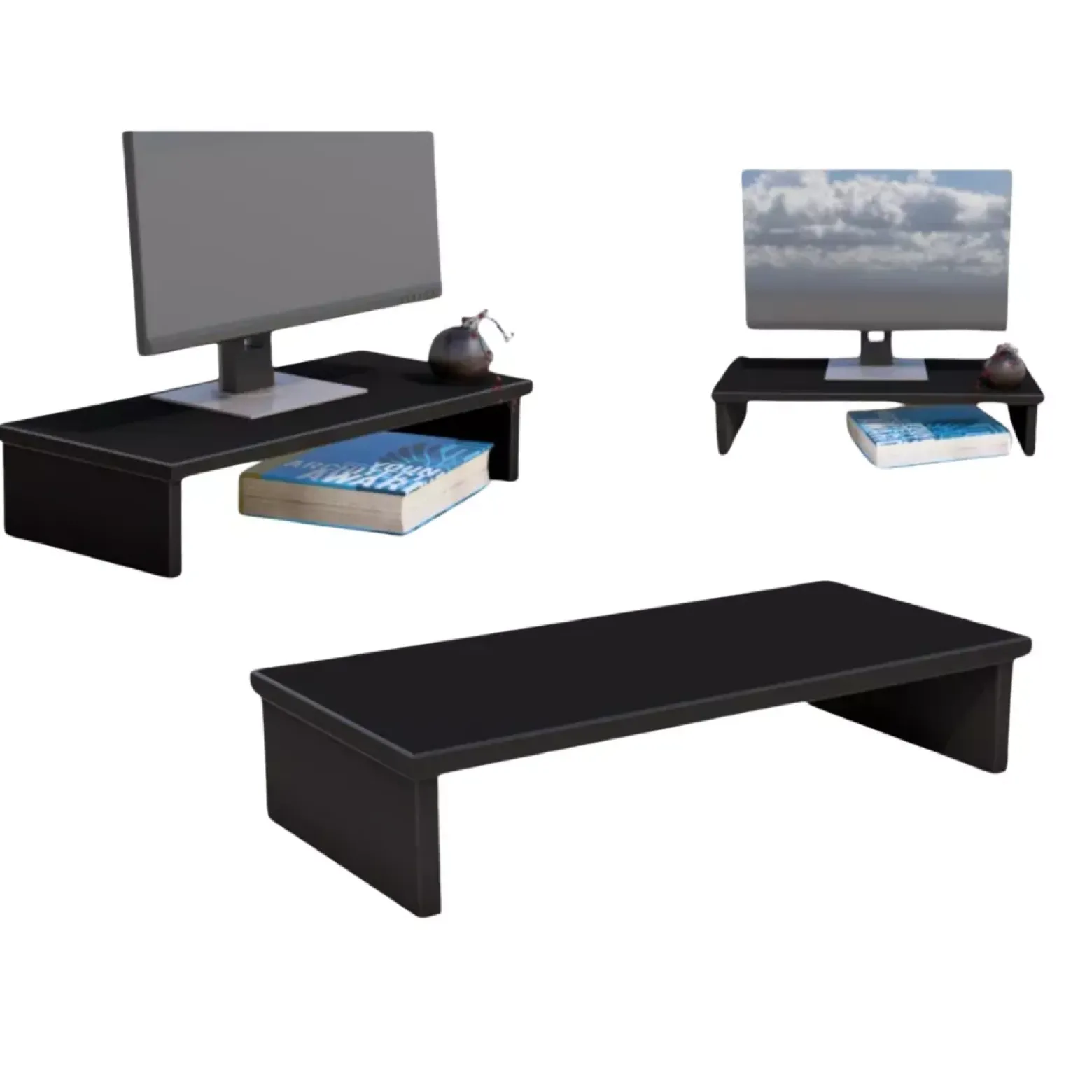 Podstawka pod monitor Czarny Onyx
