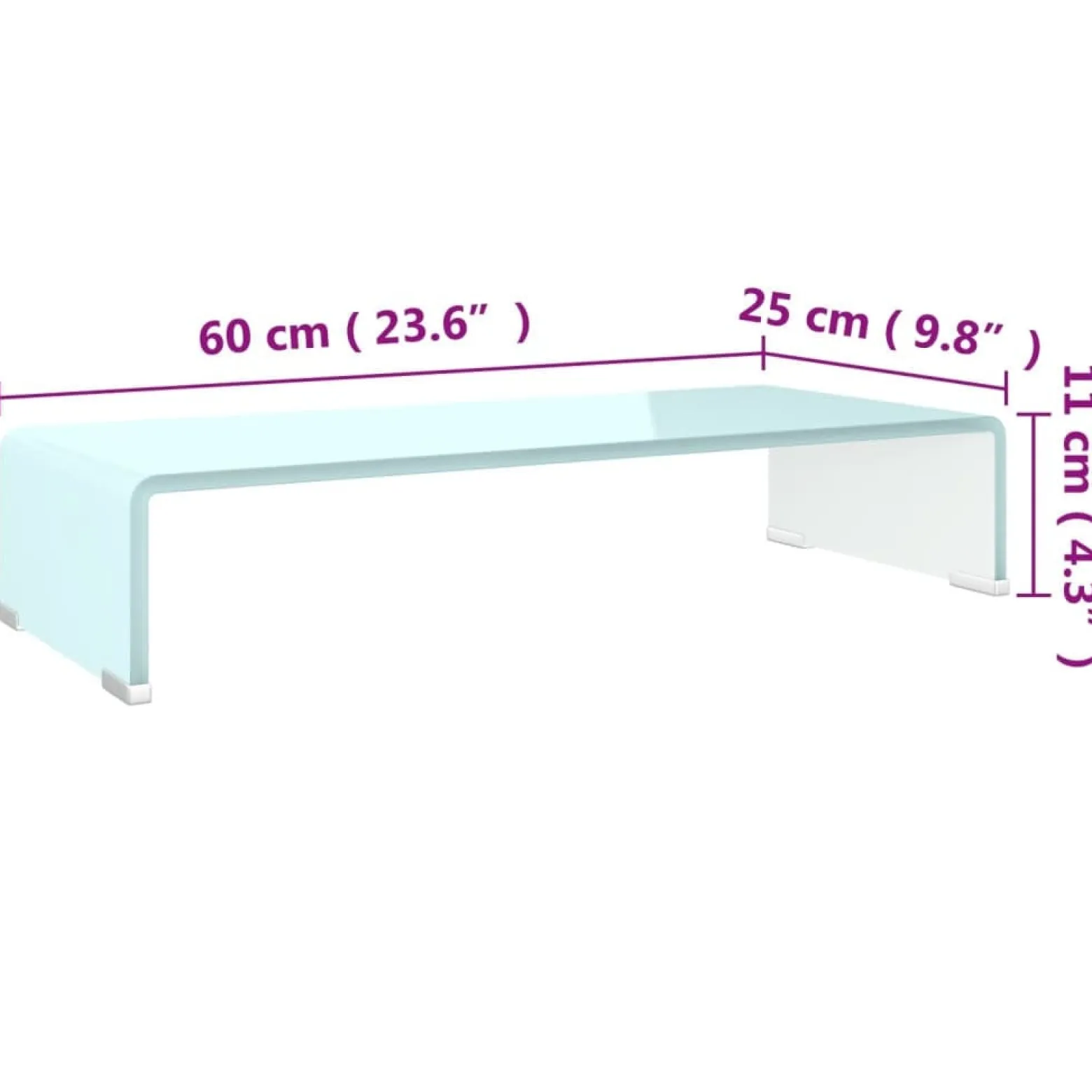 Podstawka pod monitor / TV zielone szkło 60x25x11 cm