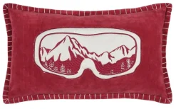 Poduszka Dekoracyjna CHAMONIX 30x50 cm Gogle Góry Czerwona do Salonu