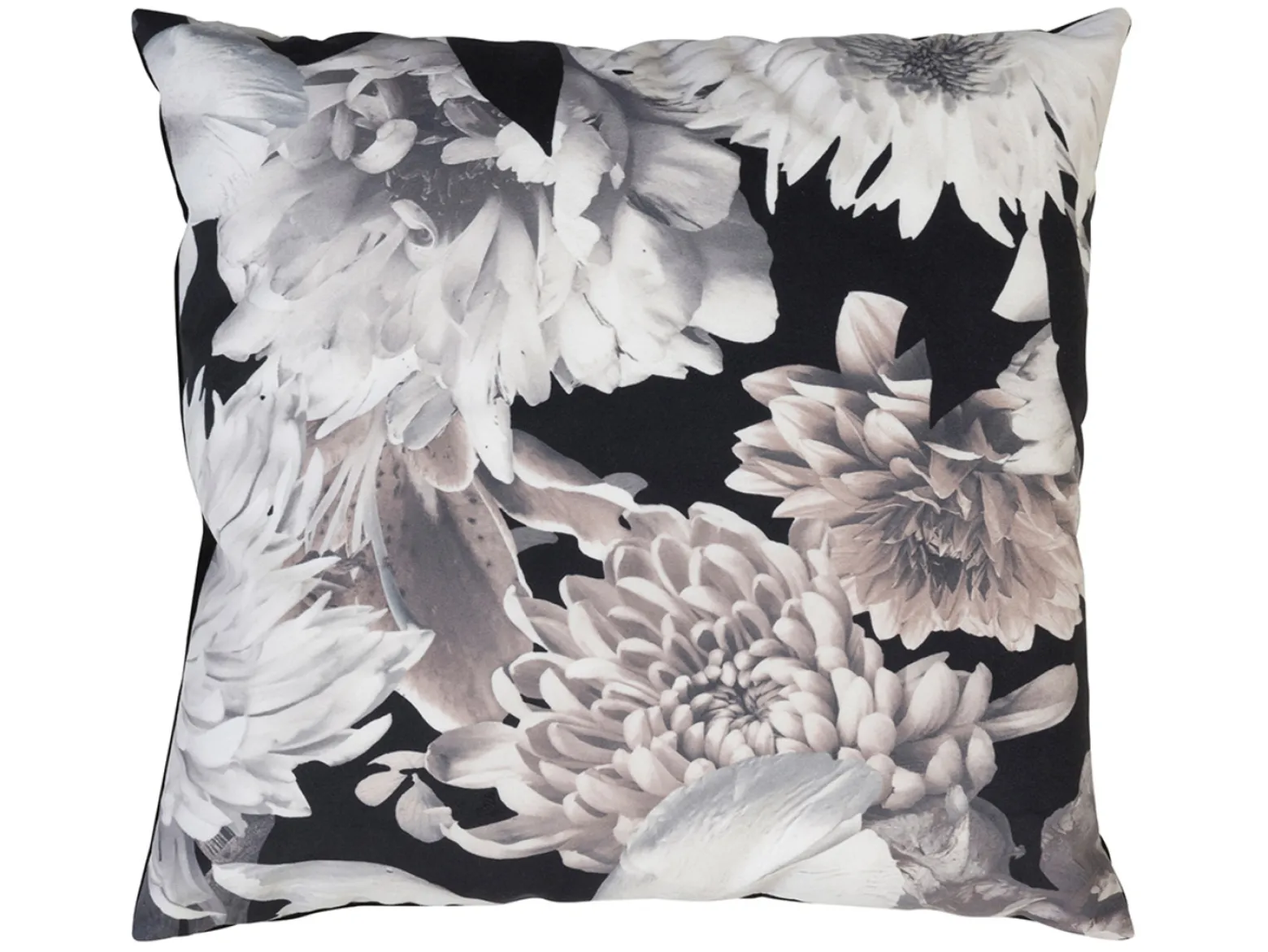 Poduszka dekoracyjna Flower 45x45 cm czarno-beżowa
