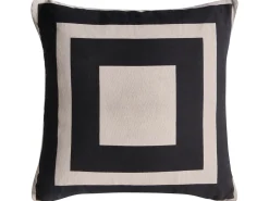 3 poduszki bawełniane 45/30 x 45/50 cm beżowe z czarnym
