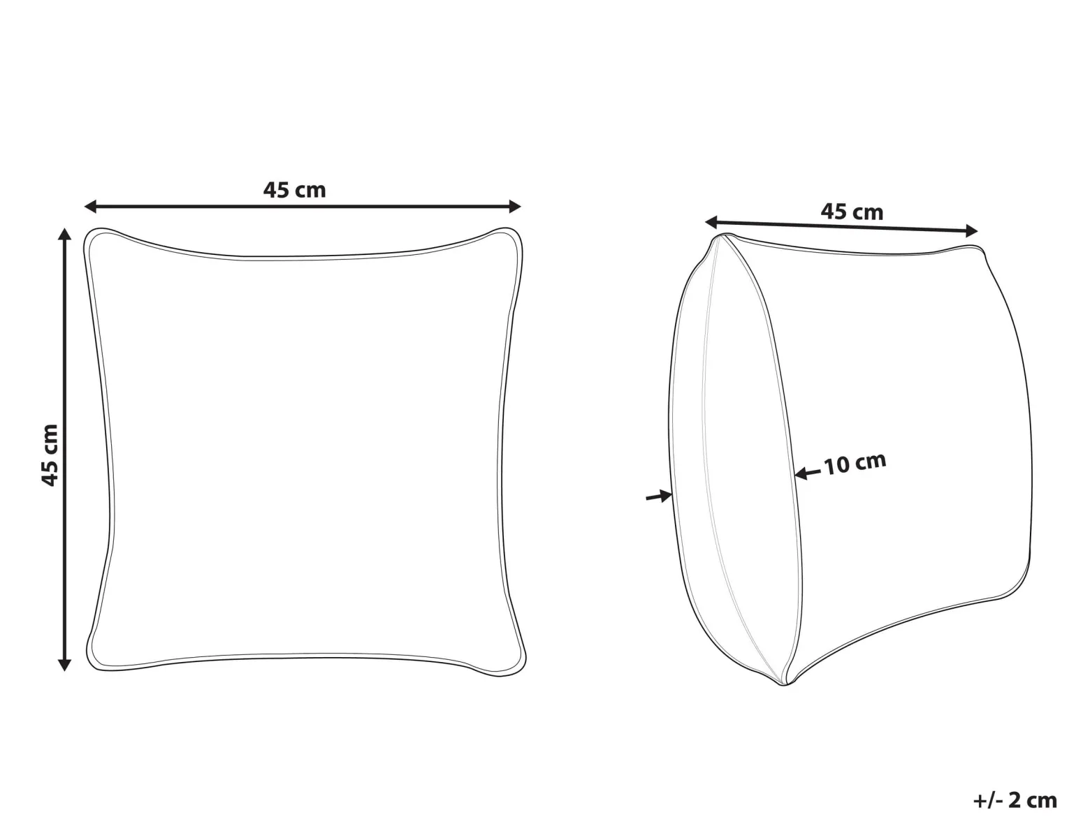 2 poduszki bawełniane 45x45 cm białe