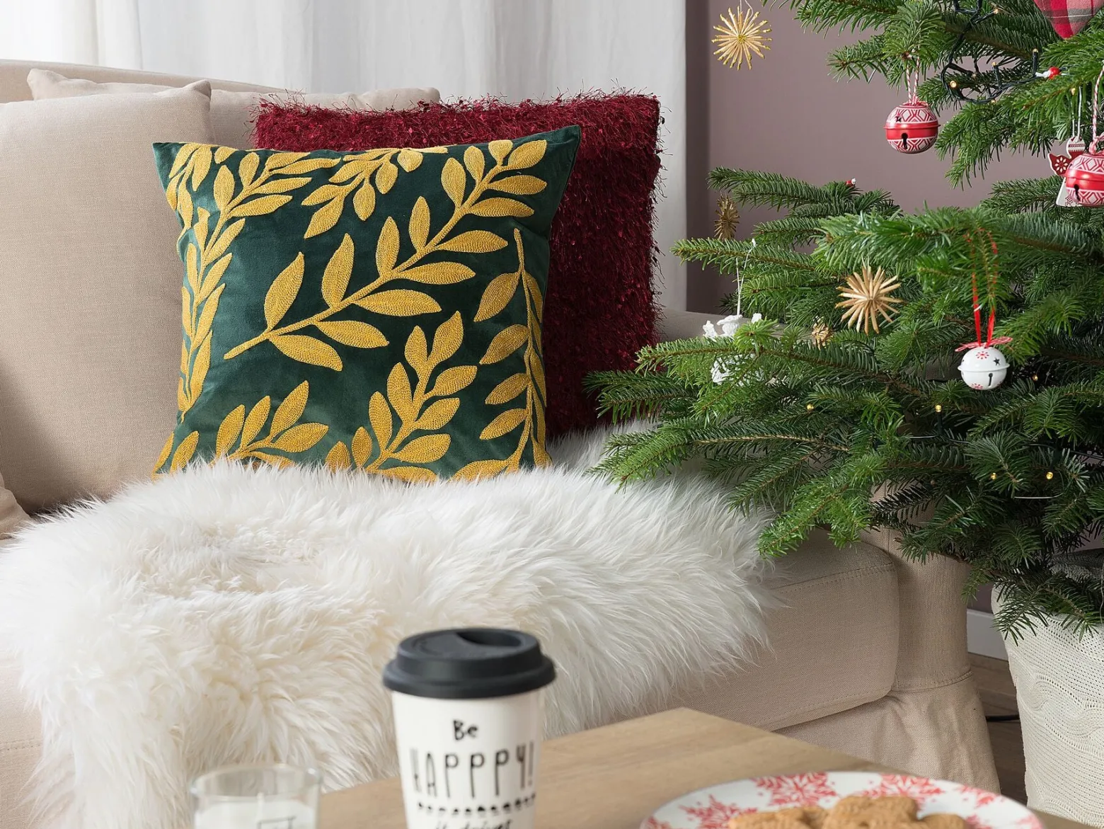 2 poduszki dekoracyjne welur 45x45 zielone