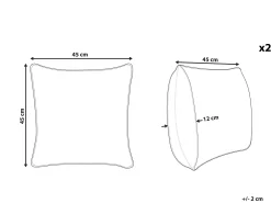Poduszki dekoracyjne 45x45 beżowe wzór w szkielety