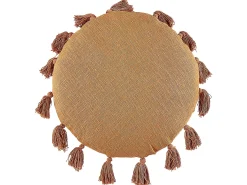 2 poduszki okrągłe frędzle 45 cm pomarańczowe