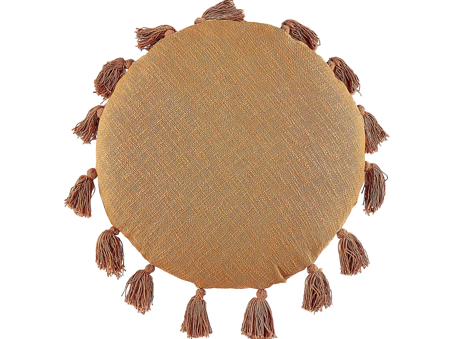 2 poduszki okrągłe frędzle 45 cm pomarańczowe