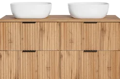 Podwójna Szafka ADEL OAK z umywalkami SMILE i blatem 120 cm