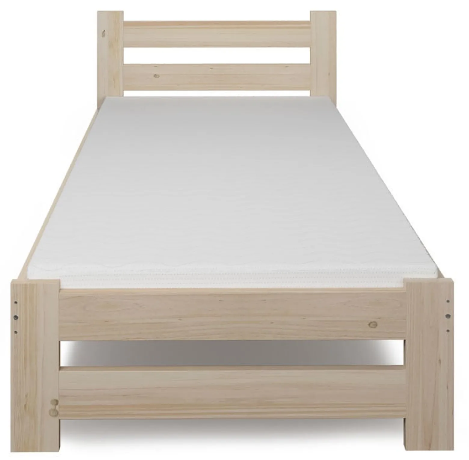 Pojedyncze łóżko drewniane z materacem 80x200 - Veero