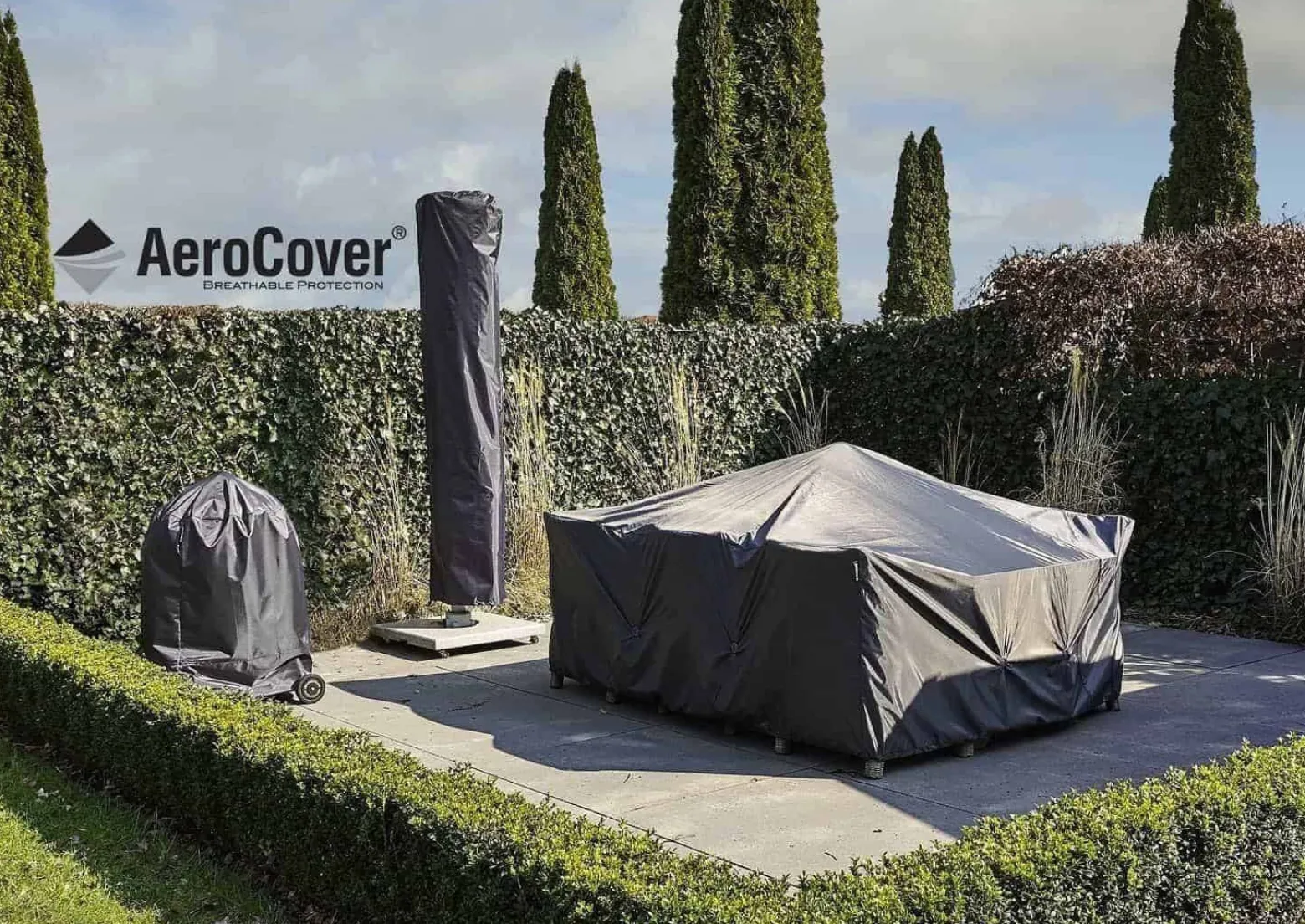 Pokrowiec na stół ogrodowy7954 280x110x70 AeroCover antracytowy Homms