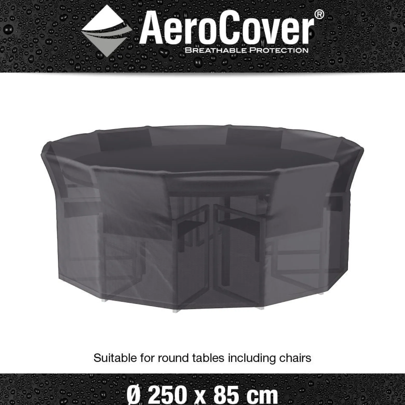 Pokrowiec okrągły na meble 7919 250x250x85 AeroCover szary