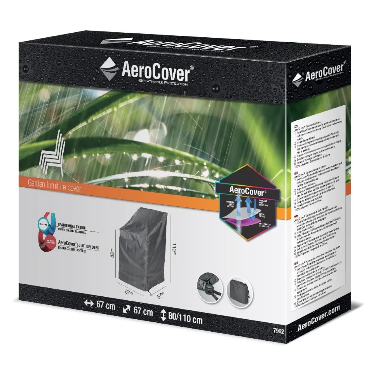 Pokrowiec na krzesła ogrodowe 7962 67x67x110 AeroCover szary