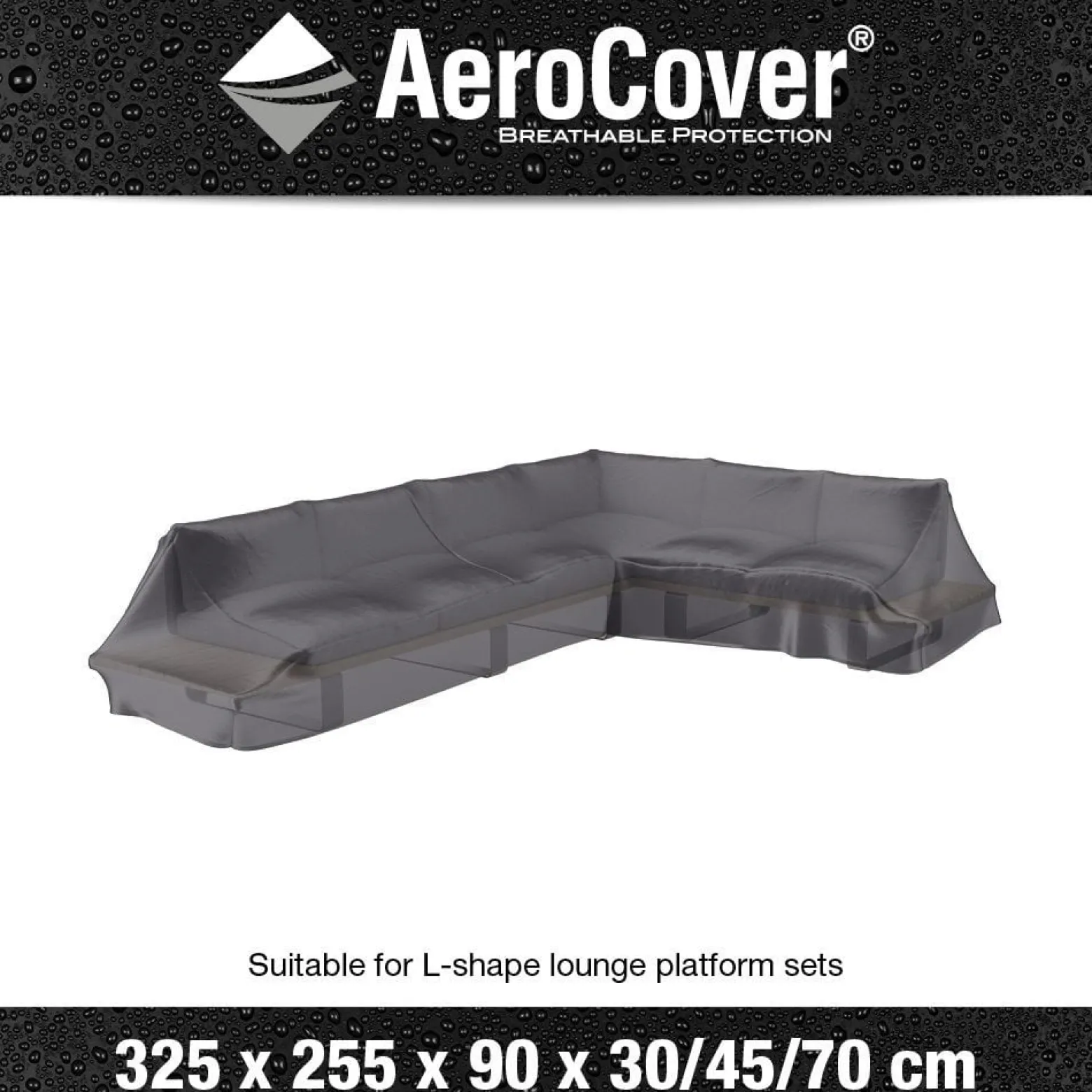 Pokrowiec na zestaw ogrodowy narożn 7883 325x255x90x30-45-70 prawyAeroCover