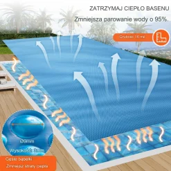 Pokrywa Solarna Mata Termiczna Osłona Przykrycie Basenu 10,97 m x 5,49 m