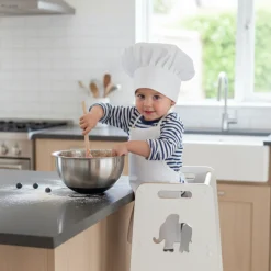Pomocnik kuchenny dla dzieci kitchen helper z tablicą drewno 84cm