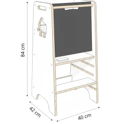 Pomocnik kuchenny dla dzieci kitchen helper z tablicą drewno 84cm