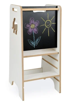 Pomocnik kuchenny dla dzieci kitchen helper z tablicą drewno 84cm