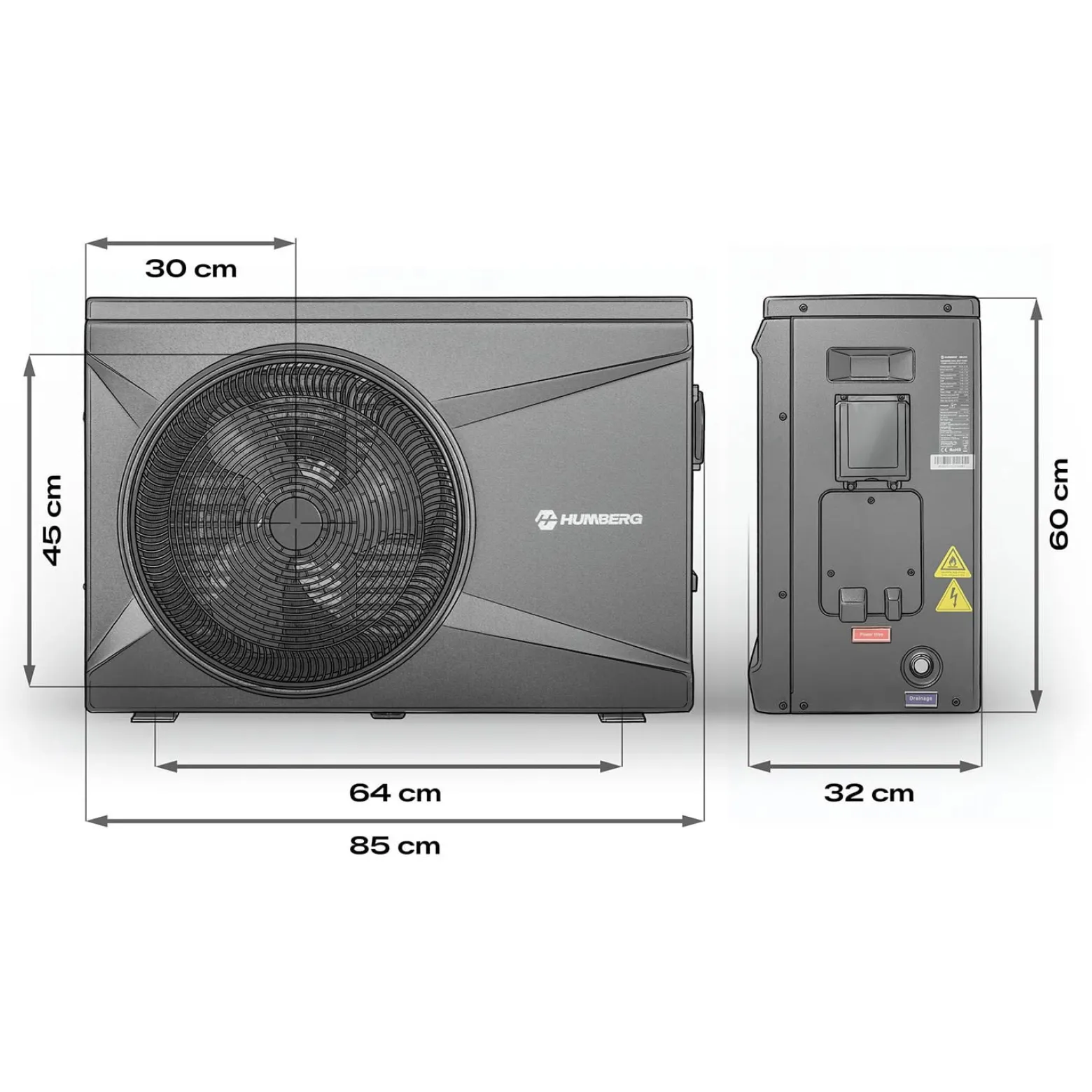 Pompa ciepła do basenu Humberg inwerterowa podgrzewacz wody 10 kW + Bypass