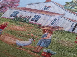 Poszewka na poduszkę jasiek 45x45 cm żakardowa dekoracyjna wiejski klimat