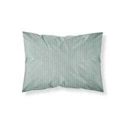 Poszewka adamaszkowa 50x60 miętowa jednobarwna paski 1 cm Pure