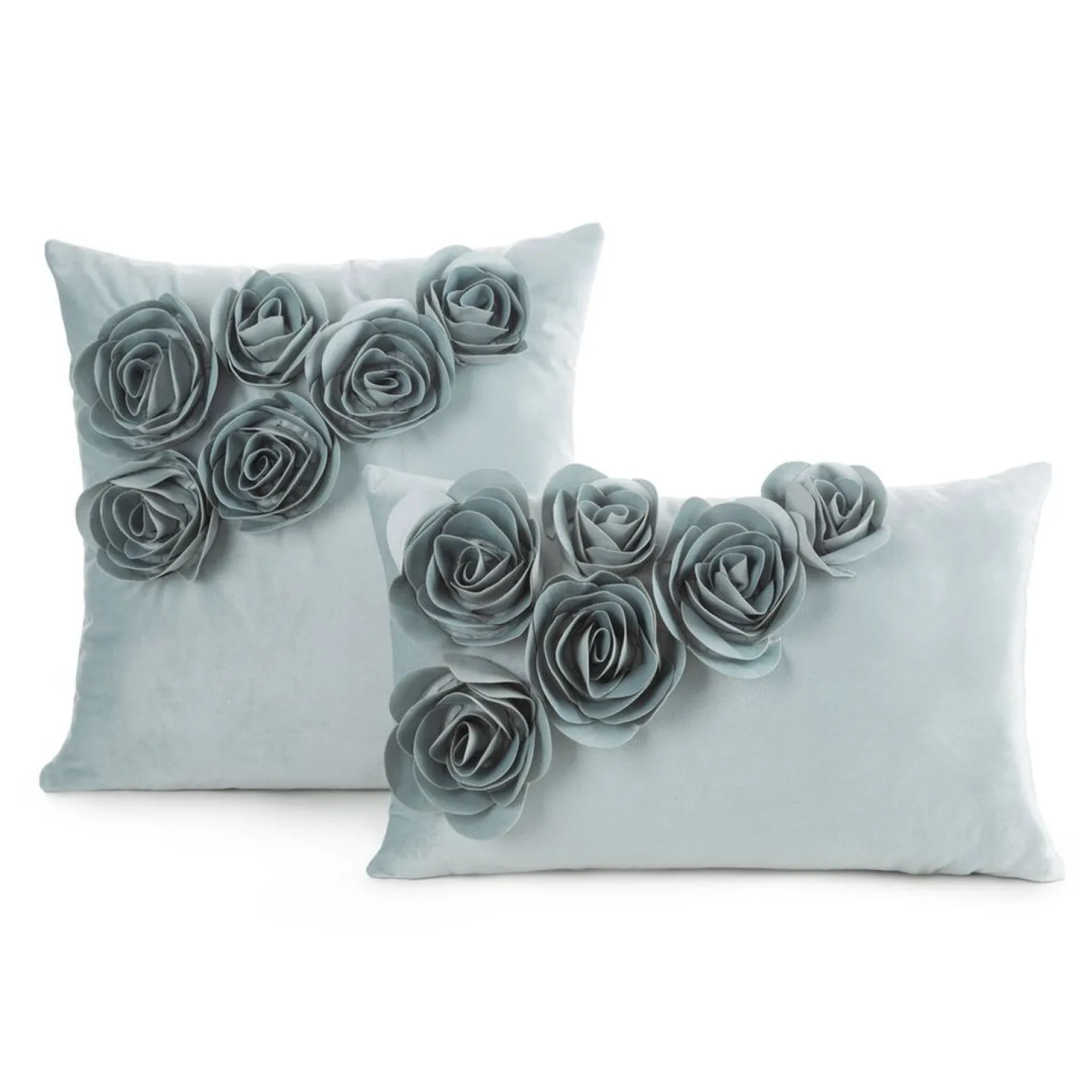 Poszewka dekoracyjna FLORES miętowa róże 3D 30x50 cm