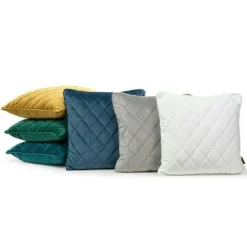 Poszewka 45x45 Velvet 27 G biała welurowa geometryczna