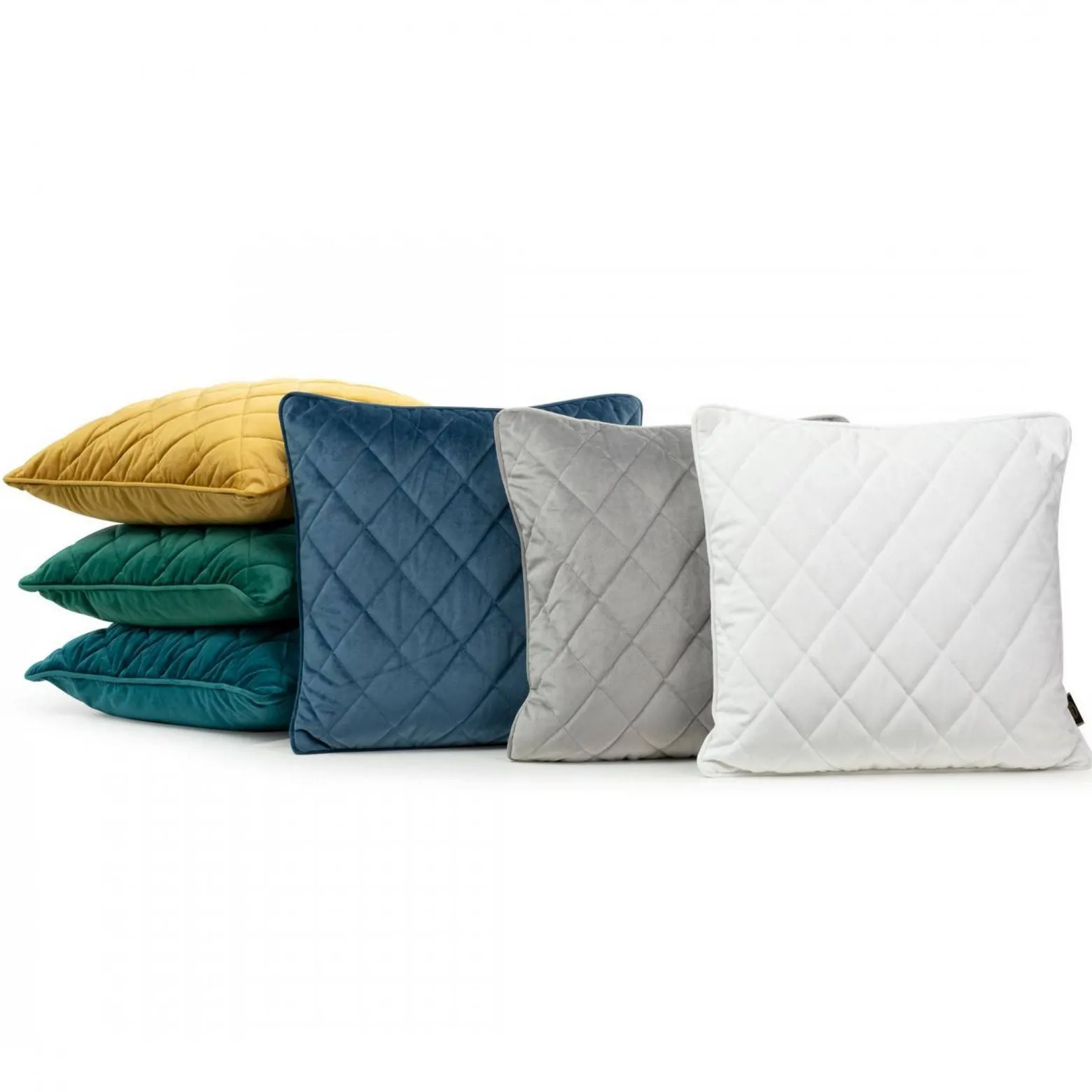 Poszewka 45x45 Velvet 27 H granatowa welurowa geometryczna