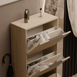 Praktyczna szafka na buty NILO 3S do przedpokoju Dąb artisan