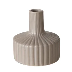 Prążkowany wazon w kolorze nude LIBELLY, 11 cm