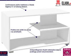 Prostokątna ława z półką - Luvon