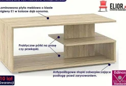 Prostokątna ława z półką dąb sonoma - Aveno
