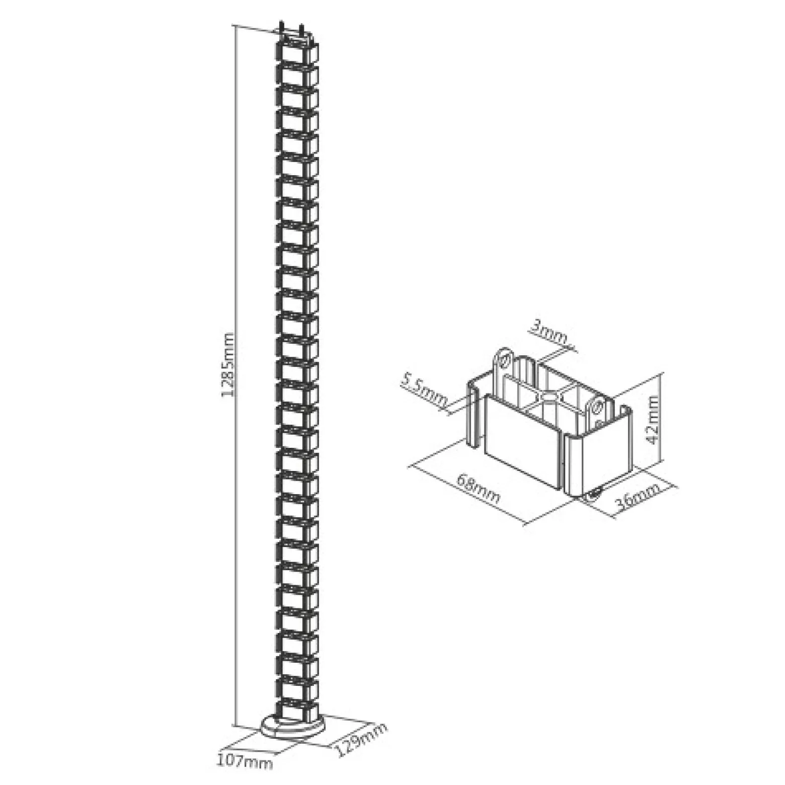 Prowadnica Kablowa Spacetronik SPK-180B 130cm Organizer