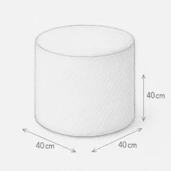 Pufa LOBOX plecionka 40x40 cm okrągła w kratę do salonu czerwona