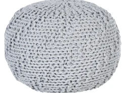 Pufa pleciona bawełniana 50 x 35 cm szara