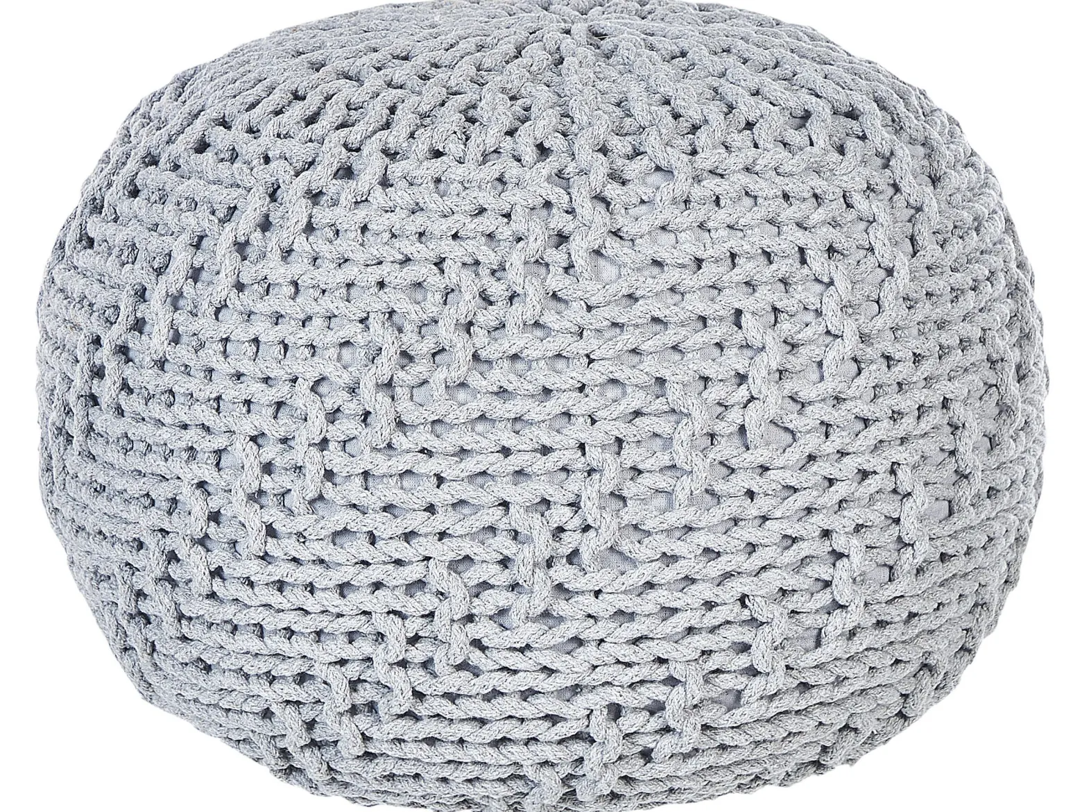 Pufa pleciona bawełniana 50 x 35 cm szara