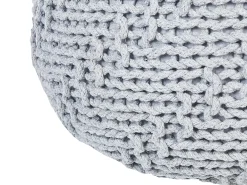 Pufa pleciona bawełniana 50 x 35 cm szara